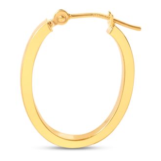 Gold Hoop Earrings | 14 Karat Yellow Gold Classic Hoop Earrings, 20x15MM