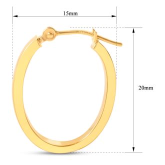 14 Karat Yellow Gold Classic Hoop Earrings, 20x15MM