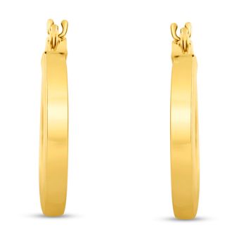 14 Karat Yellow Gold Classic Hoop Earrings, 17.5x12MM