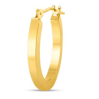 14 Karat Yellow Gold Classic Hoop Earrings, 17.5x12MM