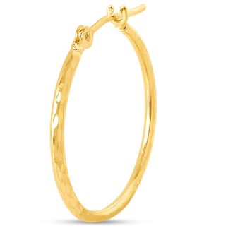 14 Karat Yellow Gold Diamond Cut Hoop Earrings, 20MM