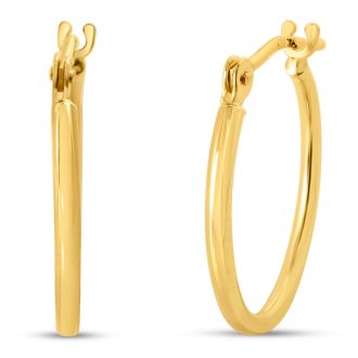 14 Karat Yellow Gold Classic Hoop Earrings, 16MM