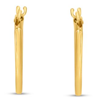 14 Karat Yellow Gold Classic Hoop Earrings, 16MM
