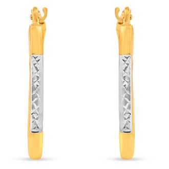 14 Karat Yellow Gold Classic Hoop Earrings, 16MM