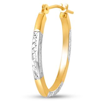 14 Karat Yellow Gold Classic Hoop Earrings, 16MM