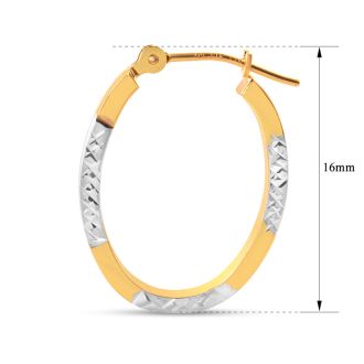 14 Karat Yellow Gold Classic Hoop Earrings, 16MM