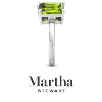 Martha Stewart 4 3/4 Carat Peridot and Pink Sapphire Two Stone Ring In Sterling Silver
