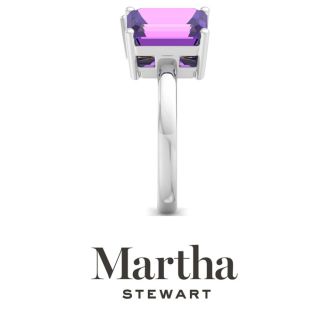 Martha Stewart 4 3/4 Carat Amethyst Two Stone Ring In Sterling Silver