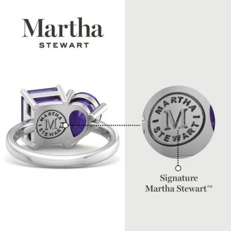 Martha Stewart 4 3/4 Carat Amethyst Two Stone Ring In Sterling Silver