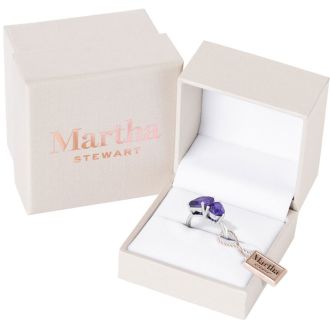 Martha Stewart 4 3/4 Carat Amethyst Two Stone Ring In Sterling Silver