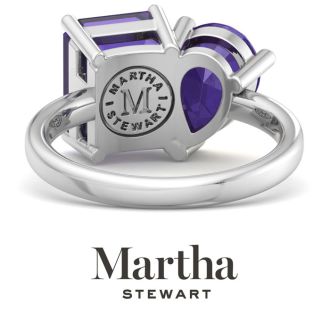 Martha Stewart 4 3/4 Carat Amethyst Two Stone Ring In Sterling Silver