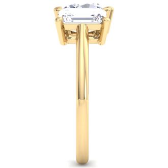 2 Carat Lab Grown Diamond Two Stone Engagement Ring, Emerald-Oval, In 14K Yellow Gold