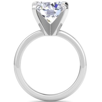10.03 Carat Round Shape Lab Grown Diamond Ring In 14K White Gold, Solitaire
