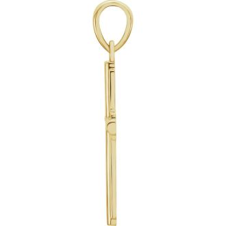 14 Karat Yellow Gold Cross Necklace, 25x12mm