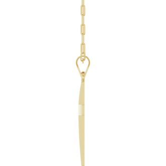 14 Karat Yellow Gold Cross With Paperclip Chain Necklace, 27x13mm