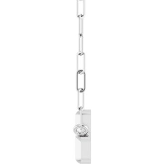 14 Karat White Gold Sideways Cross With Paperclip Chain Necklace, 11x7mm