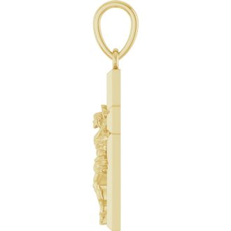 14 Karat Yellow Gold Crucifix Necklace, 24x10mm