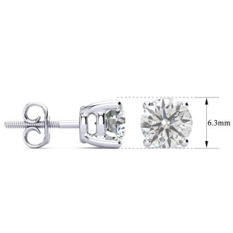 2 Carat Diamond Stud Earrings In 10 Karat White Gold