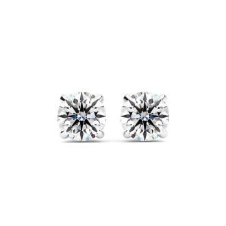 1/2 Carat Lab-Grown Diamond Stud Earrings In White Gold