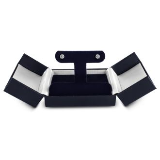 1/2 Carat Lab Grown Real Diamond Stud Earrings In White Gold