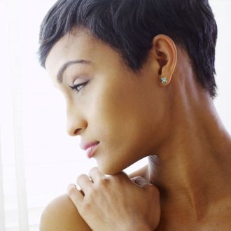 2ct Cushion Green Amethyst and Diamond Earrings in 10k White Gold