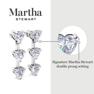 Martha Stewart 3 Carat Heart Shape Lab Grown Diamond Drop Earrings In 14 Karat Yellow Gold