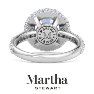 Martha Stewart 4 Carat Round Lab Grown Diamond Hidden Halo Engagement Ring In 14K White Gold