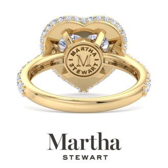 Martha Stewart 4 Carat Heart Shape Lab Grown Diamond Hidden Halo Engagement Ring In 14K Yellow Gold