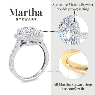 Martha Stewart 4 Carat Marquise Shape Lab Grown Diamond Hidden Halo Engagement Ring In 14K White Gold