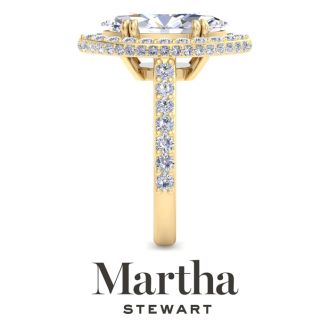 Martha Stewart 4 Carat Marquise Shape Lab Grown Diamond Hidden Halo Engagement Ring In 14K Yellow Gold