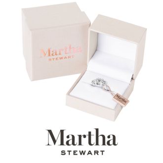 Martha Stewart 5 1/2 Carat Round Lab Grown Diamond Three Stone Plus Engagement Ring In 14K White Gold