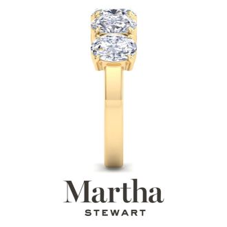 Martha Stewart 3 Carat Oval Shape Lab Grown Diamond Five Stone Engagement Ring In 14K Yellow Gold