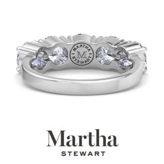 Martha Stewart 3 Carat Round Lab Grown Diamond Five Stone Engagement Ring In 14K White Gold