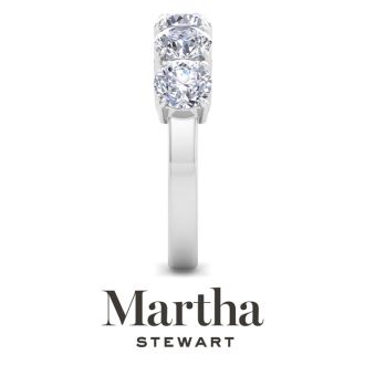 Martha Stewart 3 Carat Round Lab Grown Diamond Five Stone Engagement Ring In 14K White Gold