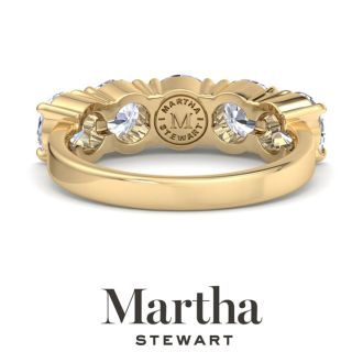 Martha Stewart 3 Carat Round Lab Grown Diamond Five Stone Engagement Ring In 14K Yellow Gold
