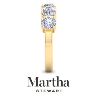 Martha Stewart 3 Carat Round Lab Grown Diamond Five Stone Engagement Ring In 14K Yellow Gold