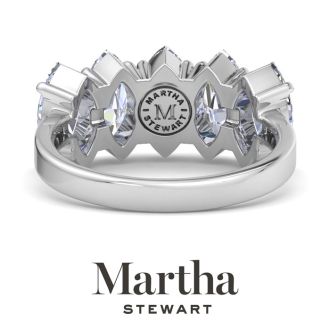 Martha Stewart 3 Carat Marquise Shape Lab Grown Diamond Five Stone Engagement Ring In 14K White Gold