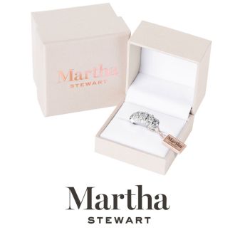 Martha Stewart 3 Carat Marquise Shape Lab Grown Diamond Five Stone Engagement Ring In 14K White Gold