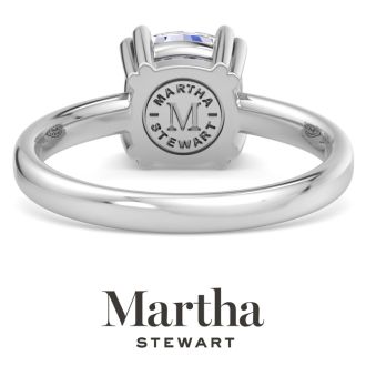 Martha Stewart 2 Carat Cushion Cut Lab Grown Diamond Solitaire Engagement Ring In 14K White Gold