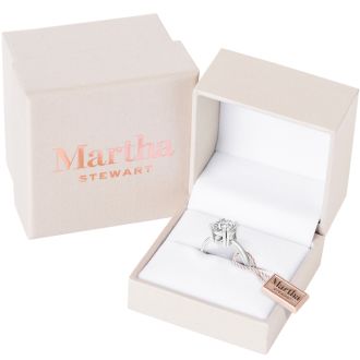 Martha Stewart 2 Carat Cushion Cut Lab Grown Diamond Solitaire Engagement Ring In 14K White Gold