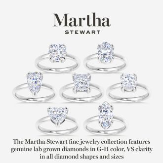 Martha Stewart 2 Carat Cushion Cut Lab Grown Diamond Solitaire Engagement Ring In 14K White Gold