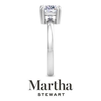 Martha Stewart 2 Carat Cushion Cut Lab Grown Diamond Solitaire Engagement Ring In 14K White Gold