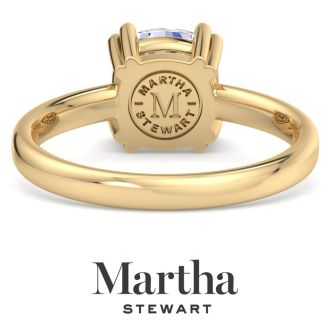 Martha Stewart 2 Carat Cushion Cut Lab Grown Diamond Solitaire Engagement Ring In 14K Yellow Gold