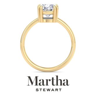 Martha Stewart 2 Carat Cushion Cut Lab Grown Diamond Solitaire Engagement Ring In 14K Yellow Gold