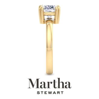 Martha Stewart 2 Carat Cushion Cut Lab Grown Diamond Solitaire Engagement Ring In 14K Yellow Gold