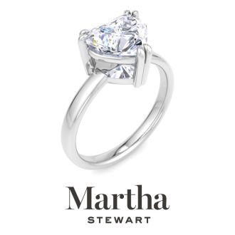 Martha Stewart 2 Carat Heart Shape Lab Grown Diamond Solitaire Engagement Ring In 14K White Gold