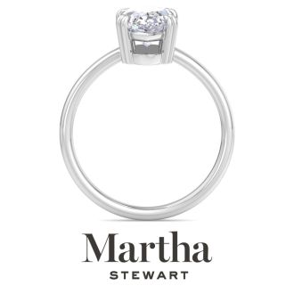 Martha Stewart 2 Carat Marquise Shape Lab Grown Diamond Solitaire Engagement Ring In 14K White Gold