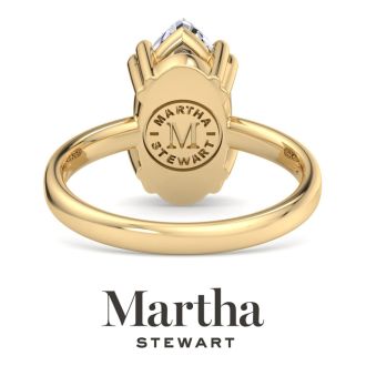 Martha Stewart 2 Carat Marquise Shape Lab Grown Diamond Solitaire Engagement Ring In 14K Yellow Gold