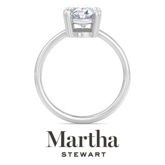 Martha Stewart 2 Carat Oval Shape Lab Grown Diamond Solitaire Engagement Ring In 14K White Gold