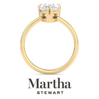 Martha Stewart 2 Carat Pear Shape Lab Grown Diamond Solitaire Engagement Ring In 14K Yellow Gold